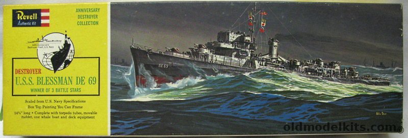 Revell 1/249 DE 69 USS Blessman Destroyer Escort - '60th Anniversary Destroyer Collection' Issue, H428-169 plastic model kit